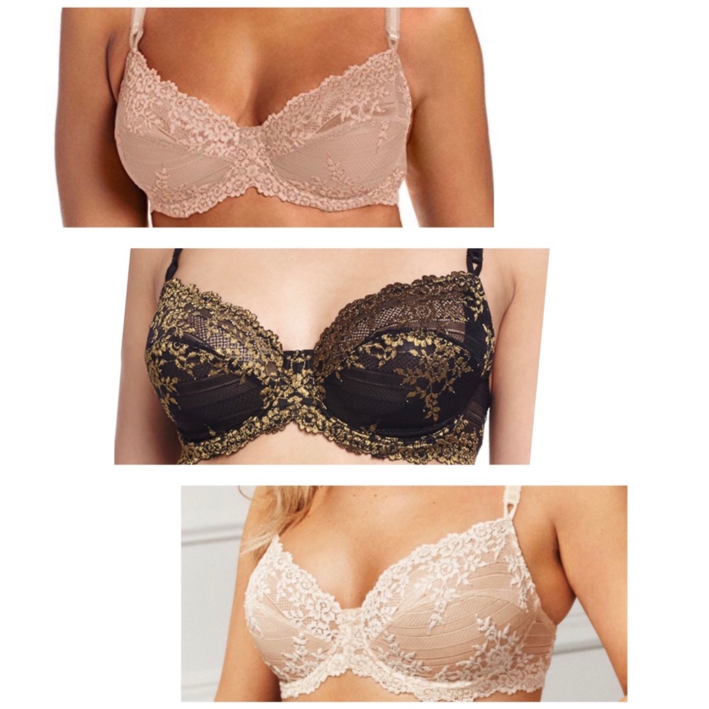 (3) New Wacoal Lace Embrace Underwire 34DDD Bras